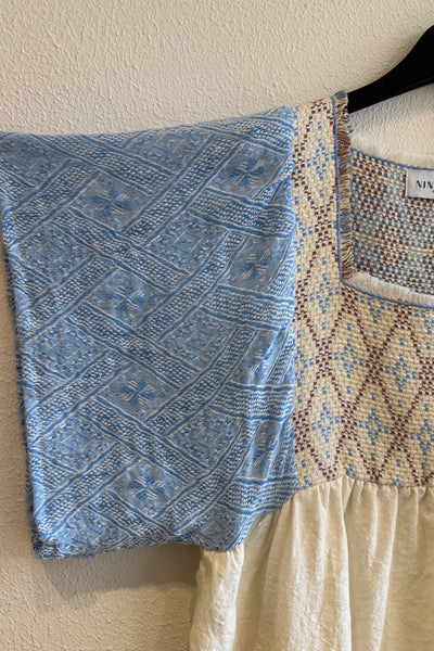 Robe empiècement Bleu