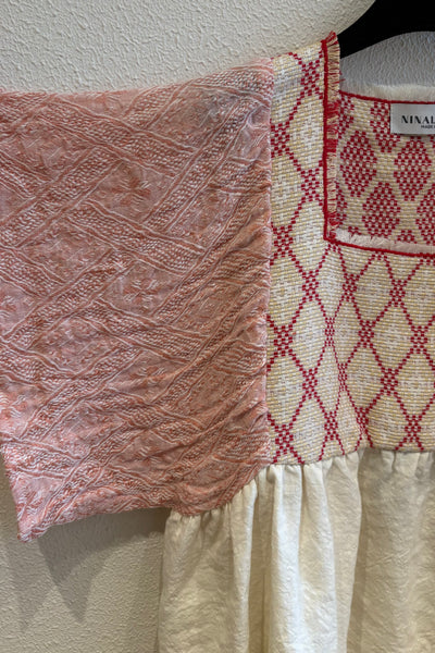 Blouse empiècement Rouge