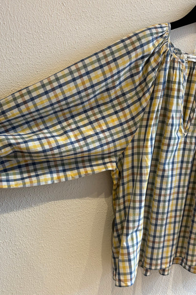 Blouse à carreaux Bleu