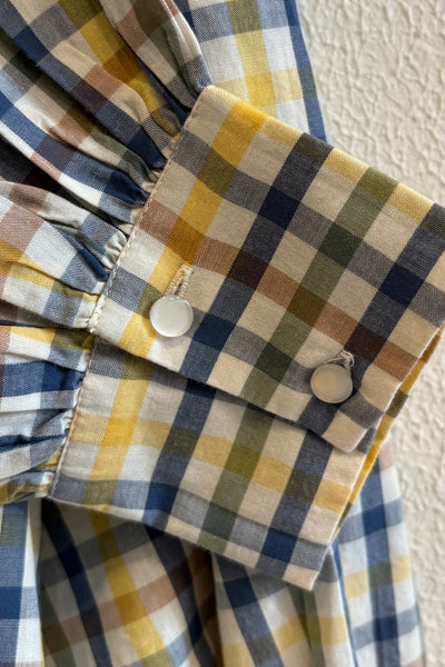 Blouse à carreaux Bleu