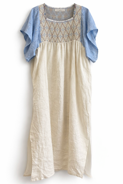 Robe empiècement Bleu