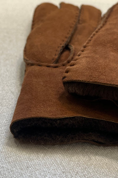 Gants en mouton retourné Cannelle