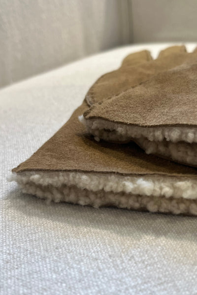 Gants en mouton retourné Kaki