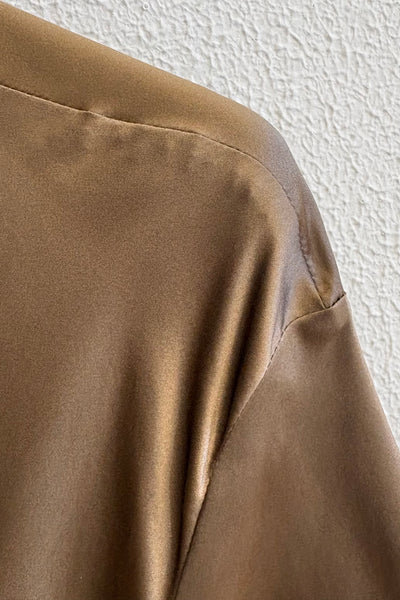 Top en satin Tabac