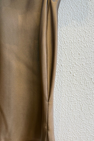 Top en satin Tabac