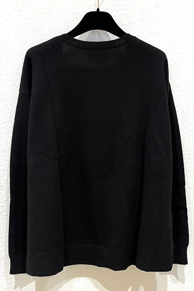 Pull col V en cachemire Noir