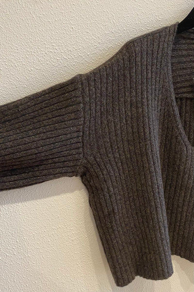 Pull à grosses cotes Brun