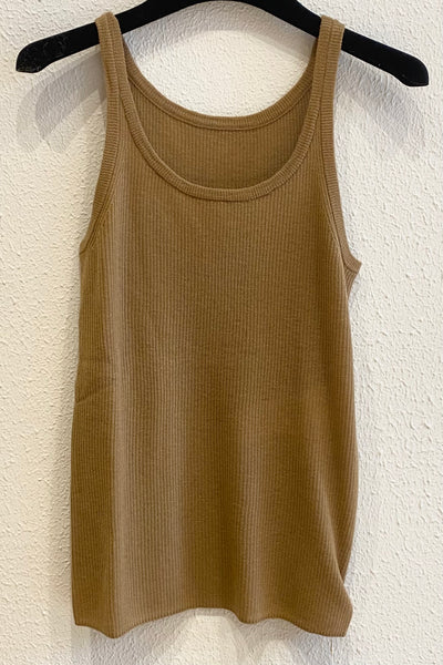 Top en maille Camel