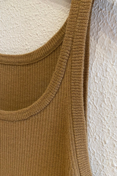 Top en maille Camel