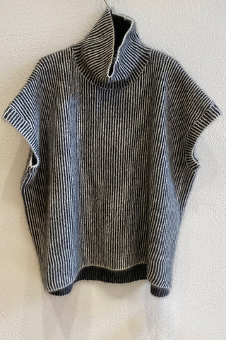 Pull ample Rayé Anthracite