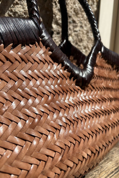 Sac bi-color en cuir Beige
