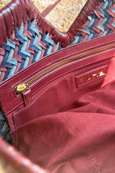 Sac tri color en cuir Nuit