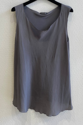 Top en soie Gris