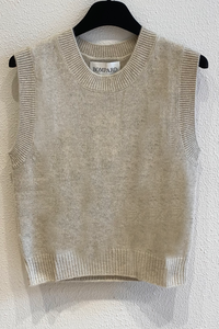 Pull sans manche en cachemire Avoine
