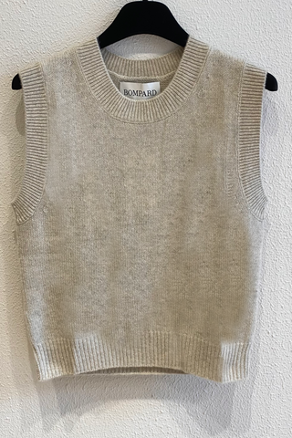 Pull sans manche en cachemire Avoine