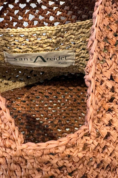 Sac boule en raffia Noisette