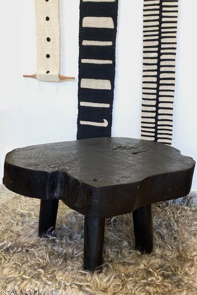 Table basse Noir en bois brûlé