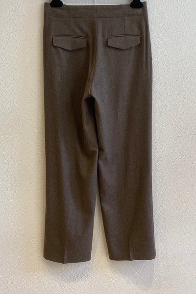 Pantalon droit en flanelle Galet