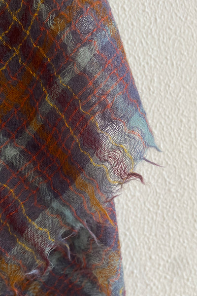 Écharpe tissée à carreaux Slate Grey