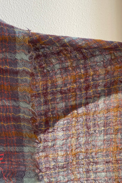 Écharpe tissée à carreaux Slate Grey