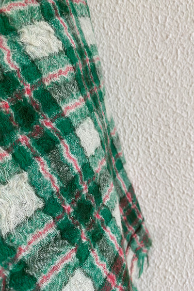 Écharpe à carreaux tissée Green