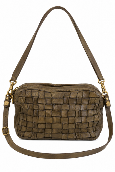 Sac en cuir tressé Militaire