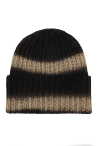 Bonnet cachemire Rayé Brun