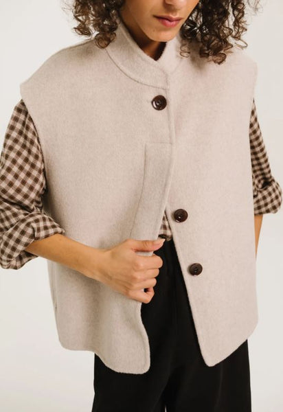 Gilet double-face Craie