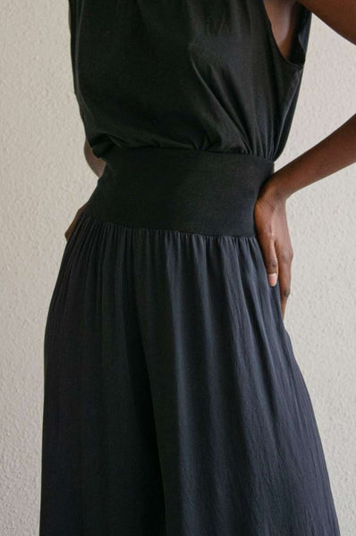 Pantalon en soie Noir